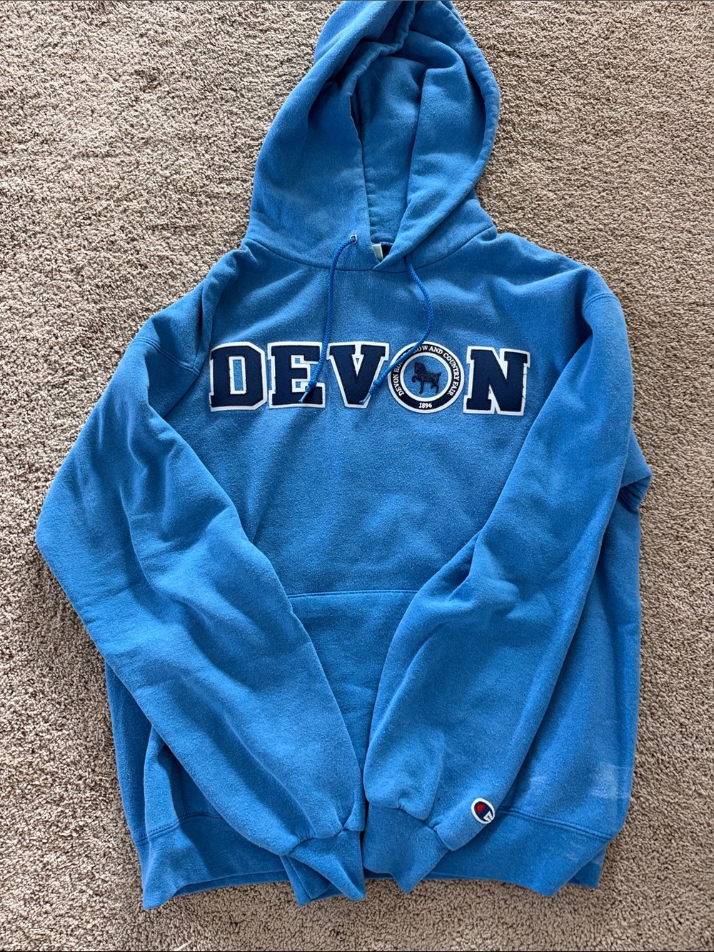 Champion Blue 'DEVON' Hooded Pullover Sweatshirt